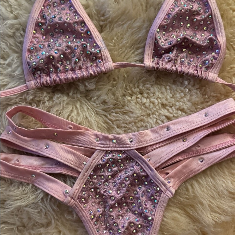 Blue Bedazzled Bikini Set